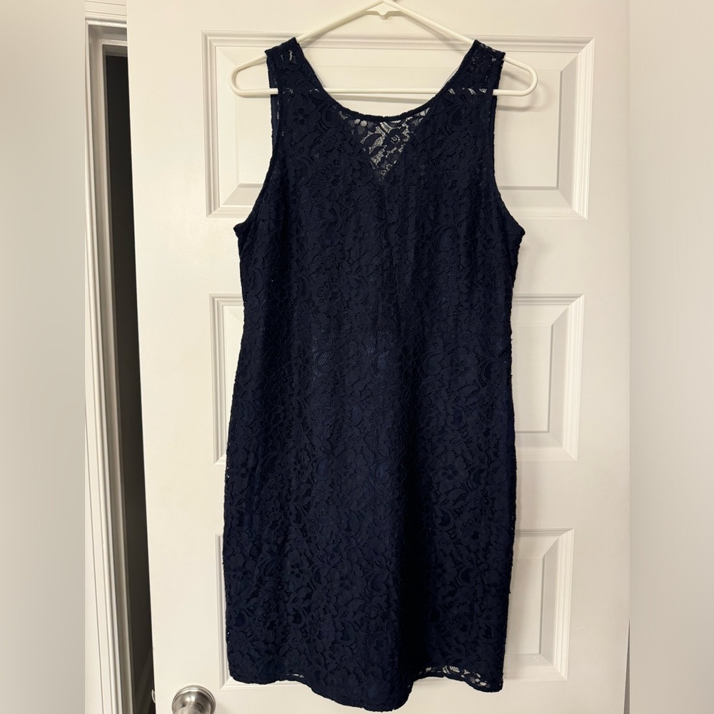 J.Crew lace navy blue size 12 dress.